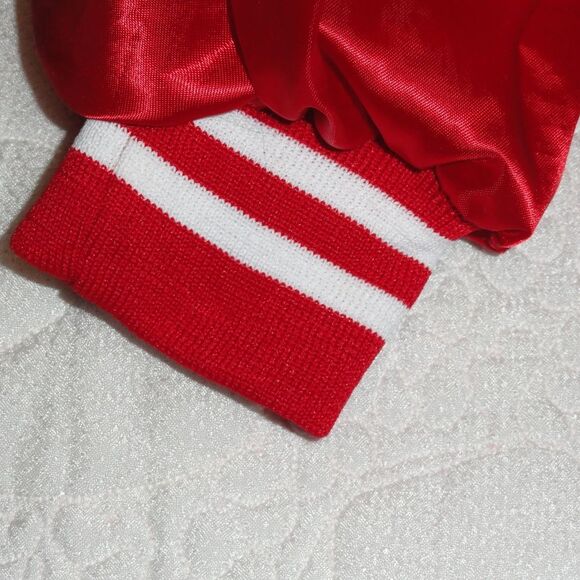 Red Satin Jacket Auburn UNISEX USA New Deadstock Vintage EXCELLENT - Picture 4 of 6